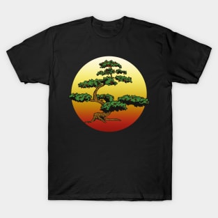 Bonsai tree before setting sun T-Shirt